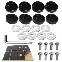 Tampas de rosca para matrículas YouOy Black High Gloss Finish Tampas de rosca para matrículas YouOy Black High Gloss Finish