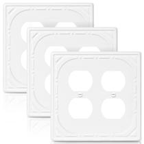 Tampas de saída, placa de parede BEYIMEN Metal 2 Gang Off White, pacote com 3 Tampas de saída, placa de parede BEYIMEN Metal 2 Gang Off White, pacote com 3