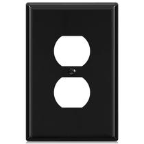 Tampas de saída: placa de parede ELEGRP 1-Gang Duplex, preta brilhante