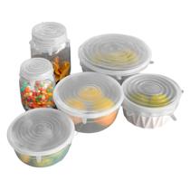 Tampas De Silicone Ajustáveis Kit 6 peças Alimentício Para Geladeira Tampas De Silicone Ajustáveis Kit 6 peças Alimentício Para Geladeira