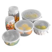 Tampas De Silicone Ajustáveis Kit 6 peças Alimentício Para Geladeira - B-MAX
