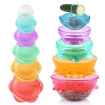 Tampas de Silicone Elásticas DeliOne Kit com 6 Unidades Reutilizáveis para Tigelas Tampas de Silicone Elásticas DeliOne Kit com 6 Unidades Reutilizáveis para Tigelas