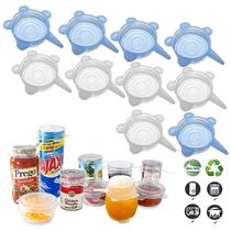 Tampas de silicone para latas Adpartner, pacote com 10 unidades, 6,5 cm de diâmetro, sem BPA Tampas de silicone para latas Adpartner, pacote com 10 unidades, 6,5 cm de diâmetro, sem BPA