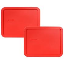 Tampas de tampa Pyrex 7211-PC vermelhas 1,6 L para assadeira, 6 xícaras x2 Tampas de tampa Pyrex 7211-PC vermelhas 1,6 L para assadeira, 6 xícaras x2
