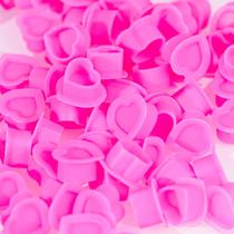 Tampas de tinta de tatuagem MO MOLONG, silicone, em forma de coração, rosa, 200 unidades Tampas de tinta de tatuagem MO MOLONG, silicone, em forma de coração, rosa, 200 unidades