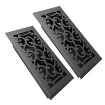 Tampas de ventilação de piso SANYCASA, 10 x 20 cm, aço, preto fosco, pacote com 2