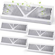Tampas de ventilação de rodapé de aço Yaocom 18", 4 peças brancas ajustáveis