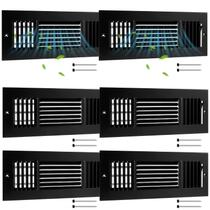 Tampas de ventilação de teto Datanly, 6 unidades pretas, 30 x 10 cm, 3 vias