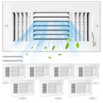 Tampas de ventilação DGB de 10 x 6 polegadas de metal sólido de 3 vias, 4 peças brancas Tampas de ventilação DGB de 10 x 6 polegadas de metal sólido de 3 vias, 4 peças brancas