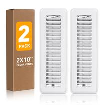 Tampas de ventilação Floor Register VE NI SCC 2x10, pacote com 2 unidades, metal branco