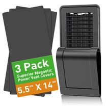 Tampas de ventilação magnéticas VE NI SCC 14 x 5,5 polegadas, pacote com 3 unidades pretas Tampas de ventilação magnéticas VE NI SCC 14 x 5,5 polegadas, pacote com 3 unidades pretas