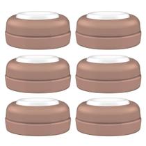 Tampas de viagem para mamadeiras, tampas de rosca Maymom, marrons, 6 unidades