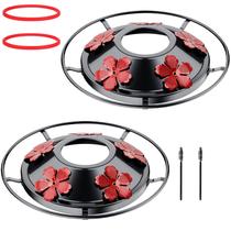 Tampas metálicas com base inferior para alimentação Hummingbird, pacote com 2 capas pretas