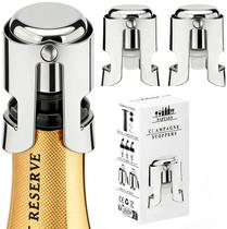 Tampas para Champagne Pafusen 2 Unidades Aço Inoxidável Tampas para Champagne Pafusen 2 Unidades Aço Inoxidável