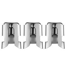 Tampas para Champagne WOTOR Aço Inoxidável Kit com 3 Prateadas Tampas para Champagne WOTOR Aço Inoxidável Kit com 3 Prateadas