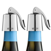 Tampas para garrafas de vinho WOTOR em aço inoxidável com silicone, pacote com 2