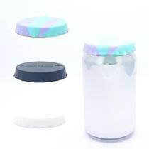 Tampas para latas de refrigerante/bebida/cerveja, tampas de silicone para latas sem derramamento serve para latas padrão de refrigerante/bebida/cerveja (pacote com 3, preto/branco/verde camuflado)