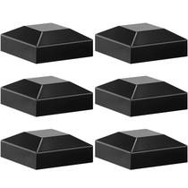 Tampas para postes de cerca Dunzy de alumínio preto 5 x 5 cm, 6 unidades