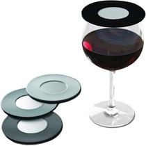 Tampas para taças de vinho, tampas de silicone ventiladas, pacote com 4 Tampas para taças de vinho, tampas de silicone ventiladas, pacote com 4