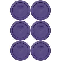 Tampas plásticas de reposição para armazenamento de alimentos Pyrex 7202-PC, roxo ameixa, de 1 xícara 6 unidades fabricadas nos EUA Tampas plásticas de reposição para armazenamento de alimentos Pyrex 7202-PC, roxo ameixa, de 1 xícara 6 unidades fabricadas nos EUA