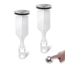 Tampas pop-up para pia de banheiro (pacote com 2) Calvana Brushed Nickel