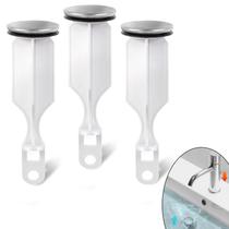Tampas pop-up para pia de banheiro (pacote com 3) Calvana Brushed Nickel