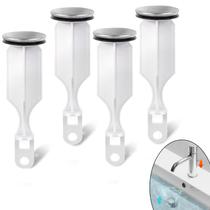 Tampas pop-up para pia de banheiro (pacote com 4) Calvana Brushed Nickel