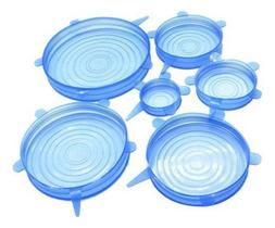 Tampas Silicone Potes Universal Stretch Facil 6 Tamanhos Tampas Silicone Potes Universal Stretch Facil 6 Tamanhos