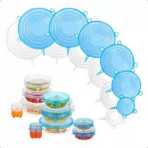 Tampas Silicone Universal Pote Panela Pote Forma Reutilizável Elástico 6 Peças