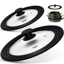 Tampas universais de utensílios de cozinha Ydeapi para panelas, frigideiras e frigideiras 2PK