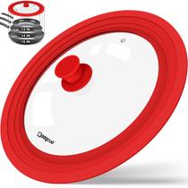 Tampas Universais para Panelas GDDGCUO, Tampas de Silicone para Panelas, Frigideiras e Caçarolas - Compatível com Diâmetros de 11", 12" e 13", Tampa Substituta para Frigideira, Lavável na Lava-louças (Vermelha) Tampas Universais para Panelas GDDGCUO, Tampas de Silicone para Panelas, Frigideiras e Caçarolas - Compatível com Diâmetros de 11", 12" e 13", Tampa Substituta para Frigideira, Lavável na Lava-louças (Vermelha)