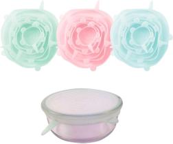 Tampas Universal Multiuso Silicone Geladeira Microondas 6 Tampas Universal Multiuso Silicone Geladeira Microondas 6