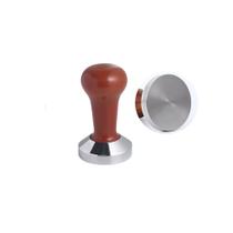 Tamper Compactador De Café Expresso Em Inox+ Madeira 57 Mm