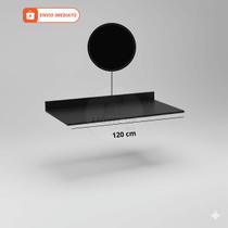 Tampo De Cozinha Preto C/ Vista 120x51cm p/ Balcão de Pia Armário Cooktop Em Madeira Resistente Compacto Tampo De Cozinha Preto C/ Vista 120x51cm p/ Balcão de Pia Armário Cooktop Em Madeira Resistente Compacto