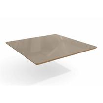Tampo Mesa Sala de Jantar Madeirado c/Vidro TA28 105x105cm Freijó/Bronze - Kappesberg Tampo Mesa Sala de Jantar Madeirado c/Vidro TA28 105x105cm Freijó/Bronze - Kappesberg