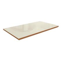 Tampo para Mesa de Jantar Kepp Vidro Off White e Canela 160 cm