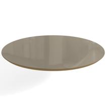 Tampo para Mesa de Jantar Redondo 105cm de Madeira com Vidro Freijo/Bronze