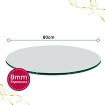 Tampo Para Mesa De Vidro Temperado 8Mm Incolor 80Cm Tampo Para Mesa De Vidro Temperado 8Mm Incolor 80Cm