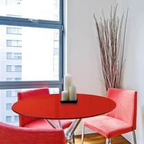 Tampo redondo de vidro temperado vermelho para mesa 1m Tampo redondo de vidro temperado vermelho para mesa 1m