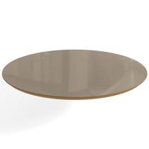 Tampo Redondo Mesa de Jantar com Vidro 105cm Marrom/Freijo/Bronze