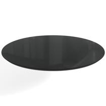 Tampo Redondo Mesa de Jantar com Vidro 105cm Preto