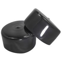 Tampões de borracha Prescott Plastics 75 mm redondos pretos, pacote com 4