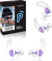 Tampões de ouvido Hearprotek Swimming, 2 pares de silicone, impermeáveis