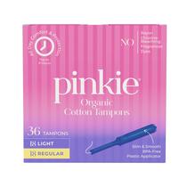 Tampons Pinkie de Algodão Orgânico Leve e Regular 36 unidades Tampons Pinkie de Algodão Orgânico Leve e Regular 36 unidades