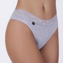 Tanga em algodão egípcio com renda na cintura Tanga em algodão egípcio com renda na cintura