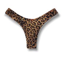 Tanga Eva Animal Print Biquíni Estampado Semi Fio Asa Delta Aviador Dupla Face Laranja Reversível Oncinha