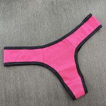 Tanga Fio Cotton Lisa Cor:Viés Preto/PinkTamanho:M