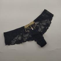 Tanga Fio Safada Cor:PretoTamanho:M