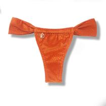 Tanga Gali Crocô Sunset Biquíni Fio Dental Cortininha Regulável Tecido Texturizado Semibrilho Laranja Tanga Gali Crocô Sunset Biquíni Fio Dental Cortininha Regulável Tecido Texturizado Semibrilho Laranja