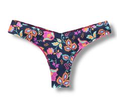 Tanga Isa Bosque Biquíni Estampado Semi Fio Ripple Levanta Bumbum Dupla Face Pink Reversível